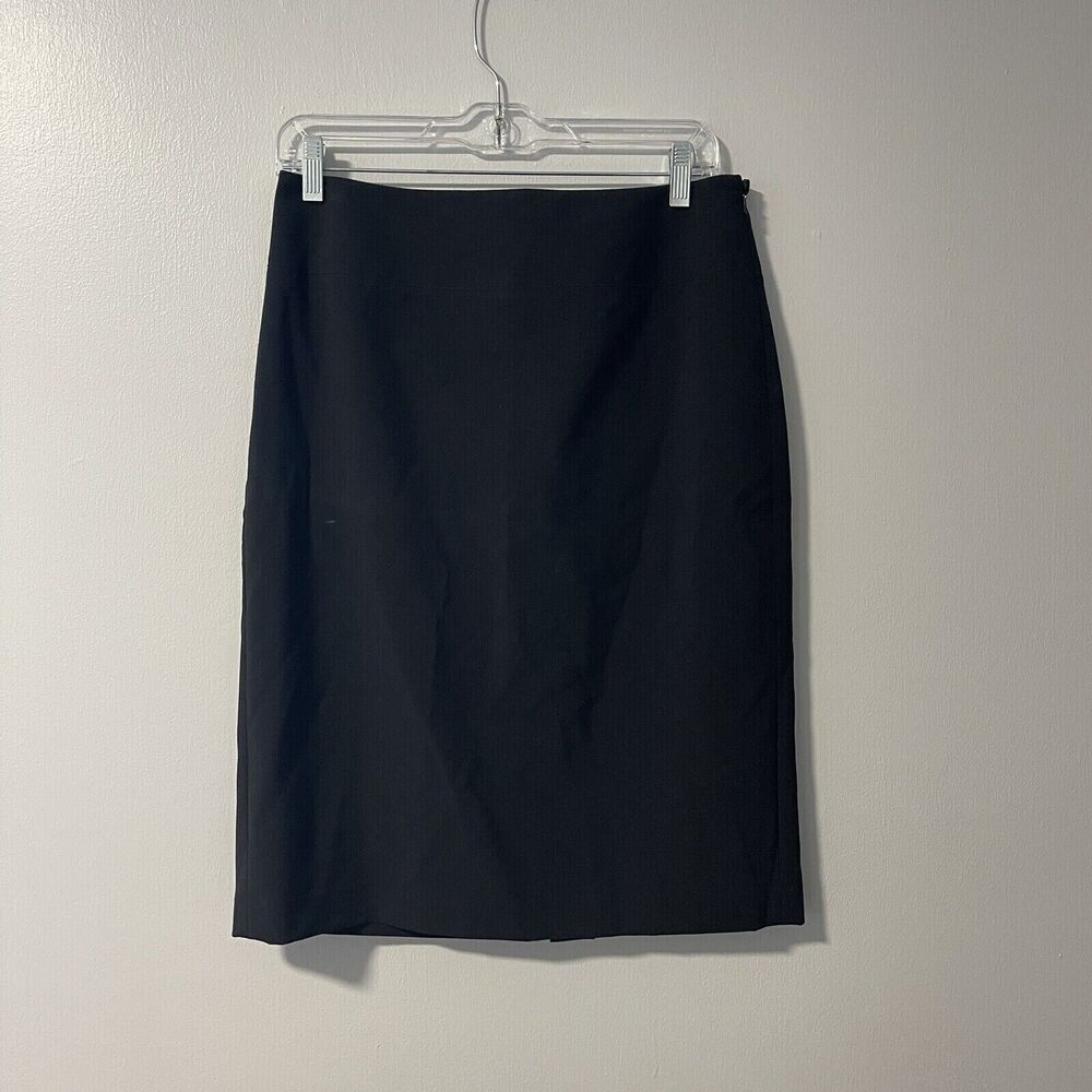 Alfani Size 8 Black Straight Lined Pencil Skirt Back Slit